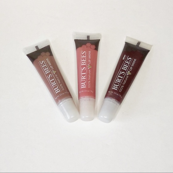 3 Burt's Bees Glosses Spontaneity, Smooch, Blush - Picture 2 of 3